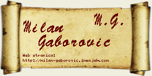 Milan Gaborović vizit kartica